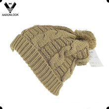 Winter Warm Cable Knit Bobble Ski Hat